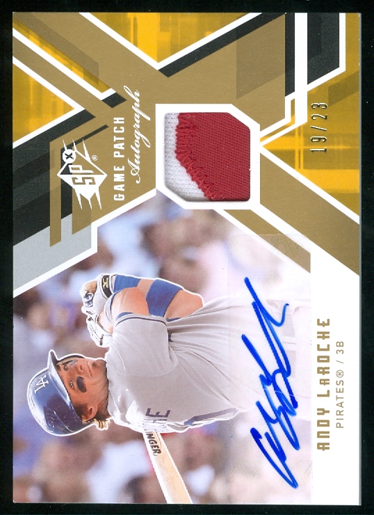 2009 SPx Game Patch Autographs #GJALA Andy LaRoche