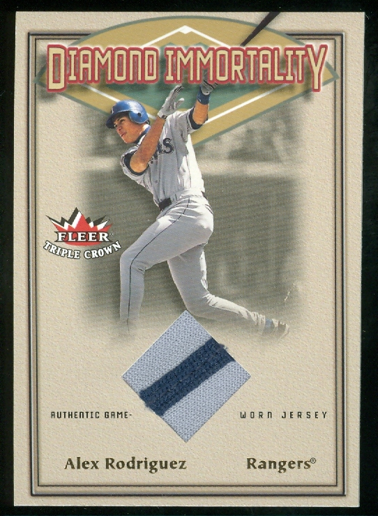 2002 Fleer Triple Crown Diamond Immortality Game Used #8 Alex Rodriguez Jsy SP/400