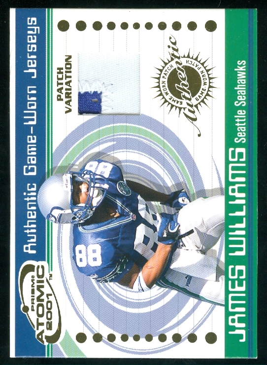 2001 Pacific Prism Atomic Jersey Patches #90 James Williams