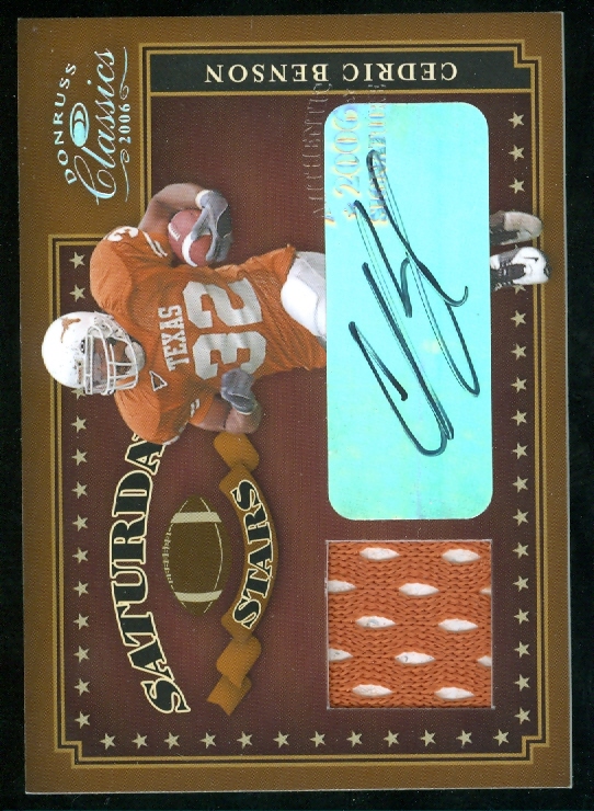 2006 Donruss Classics Saturday Stars Jerseys Autographs #26 Cedric Benson/5