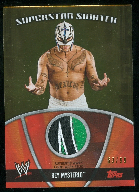 2010 Topps WWE Superstar Swatches Gold #SSSRM Rey Mysterio