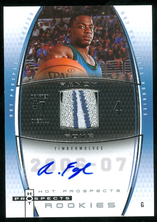 2006-07 Fleer Hot Prospects #66 Randy Foye JSY AU RC