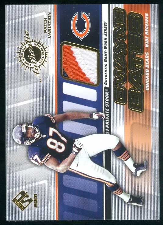 2001 Private Stock Game Worn Gear Patch #25 D'Wayne Bates/325