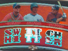 2010 Topps Triple Threads Relic Combos #RC28 Chipper Jones/Jorge Posada/Lance Berkman