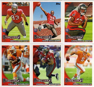 2010 Topps Football Tampa Bay Buccaneers 11 Card Team Set with RC's - Benn / McCoy / Williams