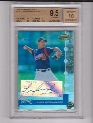 2005 Bowman's Best #134 Luis Hernandez FY AU RC