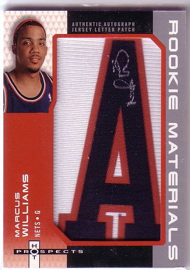 2006-07 Fleer Hot Prospects Rookie Materials Letter Autographs #MW Marcus Williams