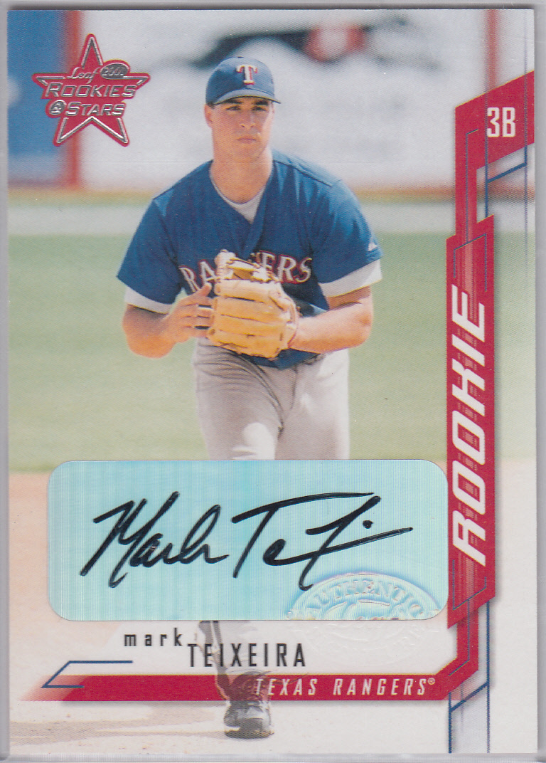 2001 Leaf Rookies and Stars Autographs #221 Mark Teixeira/100 *