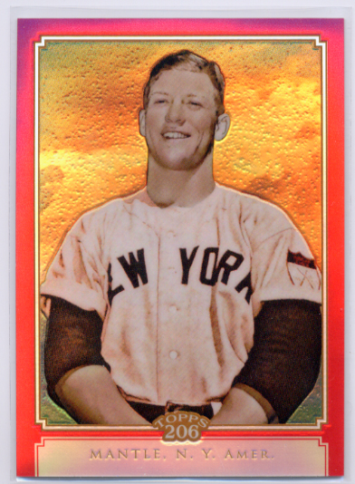 2010 Topps Chrome 206 Chrome Red Refractors #TC14 Mickey Mantle