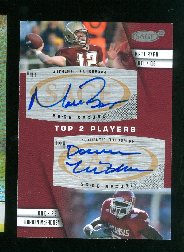 2008 SAGE Squared Dual Autographs #A1 Matt Ryan/Darren McFadden