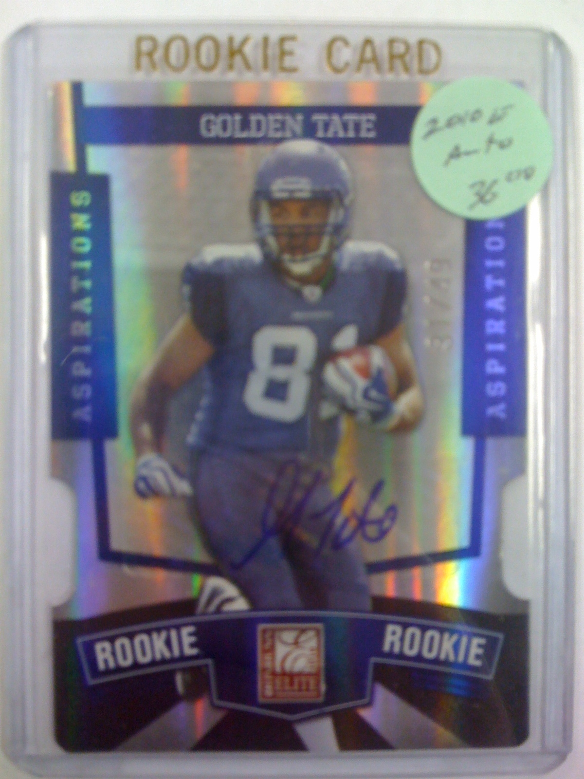 2010 Donruss Elite Aspirations Autographs #156 Golden Tate/49