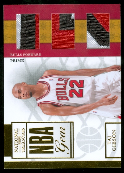 2009-10 Playoff National Treasures NBA Gear Trios Prime #23 Taj Gibson/49