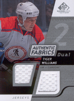 2008-09 SP Game Used Dual Authentic Fabrics #AFTW Tiger Williams