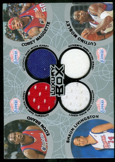2005-06 Topps Luxury Box Box Out Quad Relics 25 #11 Elton Brand/Corey Maggette/Shaun Livingston/Cuttino Mobley
