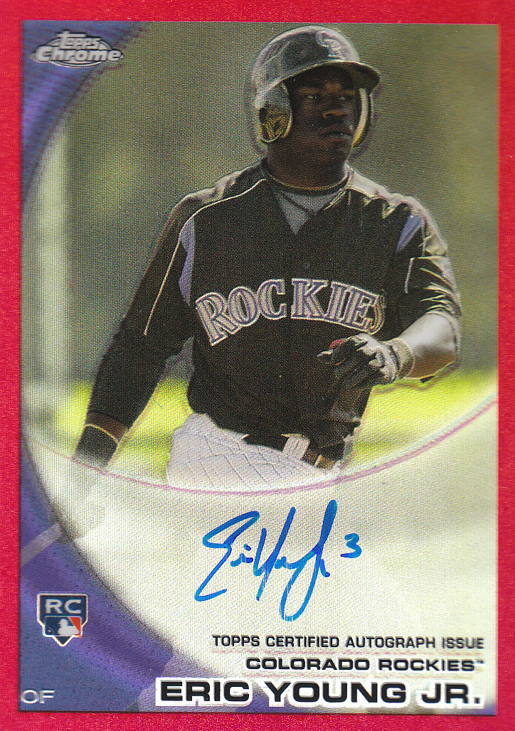 2010 Topps Chrome Rookie Autographs Red Refractors #171 Eric Young Jr.