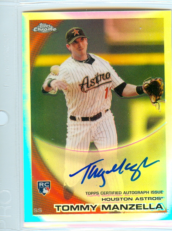 2010 Topps Chrome Rookie Autographs Refractors #207 Tommy Manzella