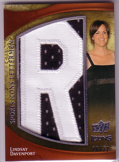 2009 Upper Deck Icons Sports Lettermen #SLLD Lindsay Davenport/33/(Letters spell out DAVENPORT/  Total print run 297)
