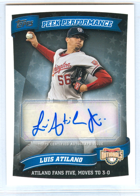 2010 Topps Update Peek Performance Autographs #LA Luis Atilano B