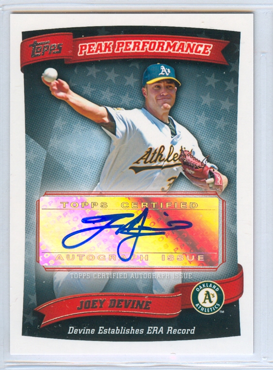 2010 Topps Peak Performance Autographs #JDE Joey Devine C2