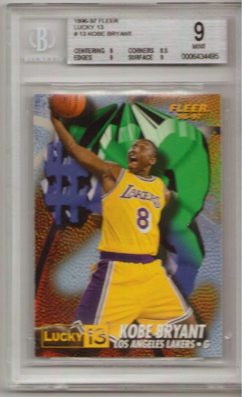 1996-97 Fleer Lucky 13 #13 Kobe Bryant BGS MINT 9! ROOKIE!