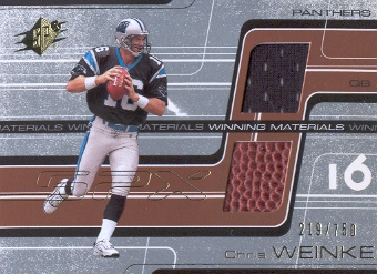 2001 SPx Winning Materials #WMCW1 Chris Weinke/750