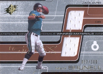 2001 SPx Winning Materials #WMMB1 Mark Brunell/300
