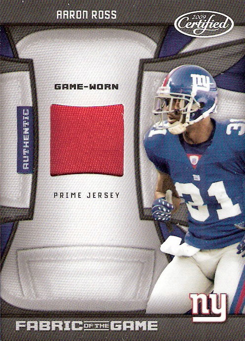 2009 Certified Fabric of the Game Prime #2 Aaron Ross/50