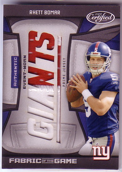 2009 Certified Rookie Fabric of the Game Team Die Cut Prime #16 Rhett Bomar