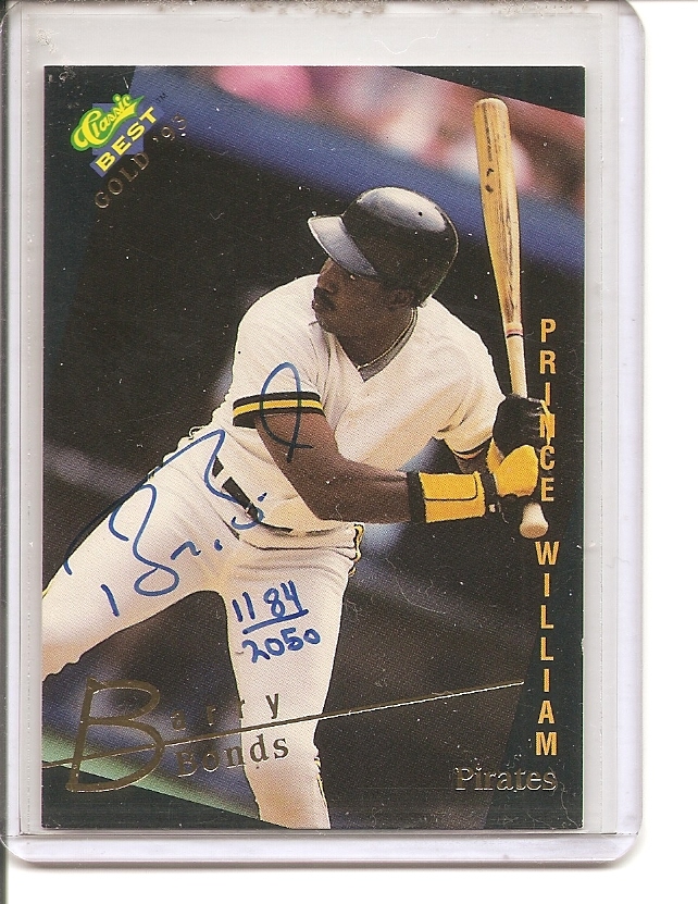 1993 Classic/Best Gold Autographs #AU1 Barry Bonds AU/2050