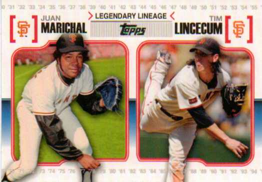 2010 Topps Legendary Lineage #LL51 Juan Marichal/Tim Lincecum