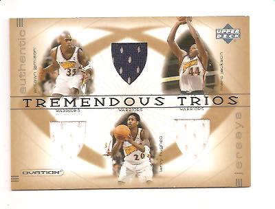 2001-02 Upper Deck Ovation Tremendous Trios #AJLHMA Antawn Jamison/Larry Hughes/Marc Jackson