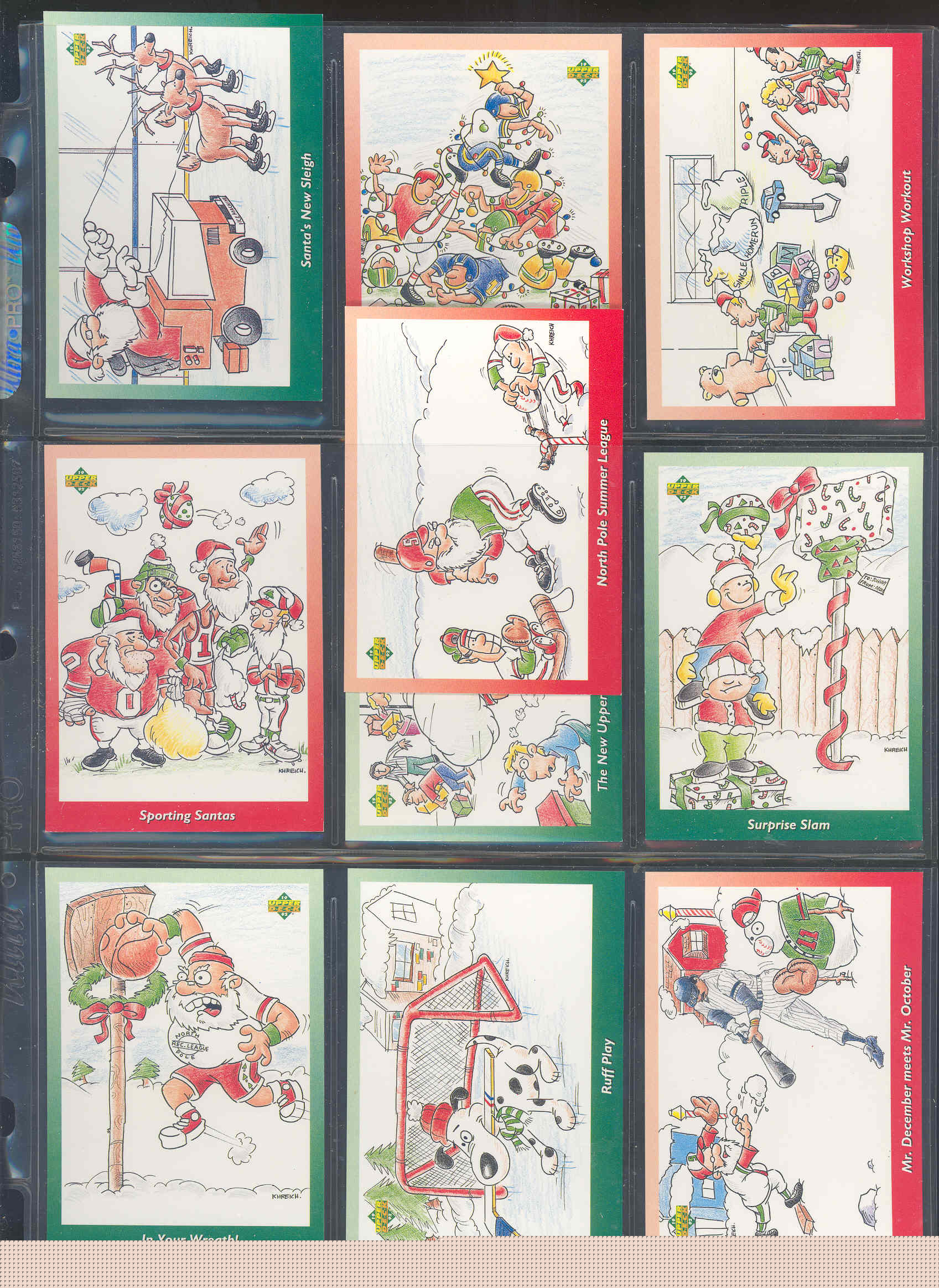 1992 Upper Deck Santa Claus 1-10 Set Very Rare w/ Reggie Jackson Card