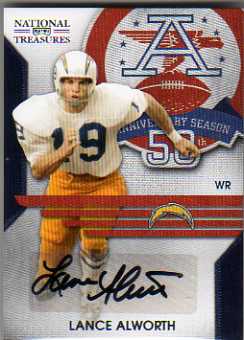 2009 Playoff National Treasures AFL 50th Anniversary Signatures #7 Lance Alworth/10