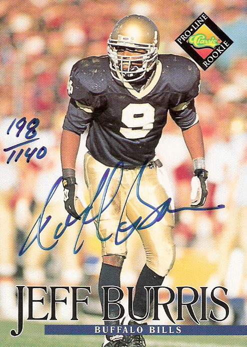1994 Pro Line Live Autographs #20 Jeff Burris/1140