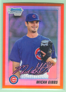 2010 Bowman Chrome Draft Prospects Orange Refractors #BDPP15 Micah Gibbs