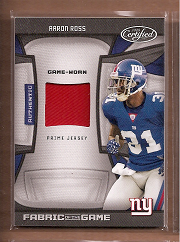 2009 Certified Fabric of the Game Prime #2 Aaron Ross/50