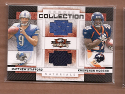 2009 Donruss Threads Rookie Collection Materials Combo #11 Matthew Stafford/Knowshon Moreno