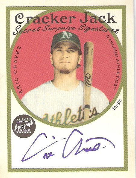 2005 Topps Cracker Jack Secret Surprise Mini Autographs #EC Eric Chavez B