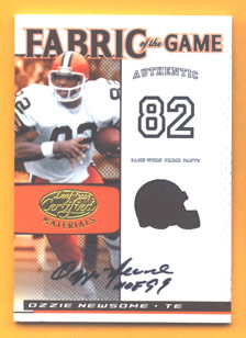 2007 Leaf Certified Materials Fabric of the Game Autographs #136 Ozzie Newsome/5