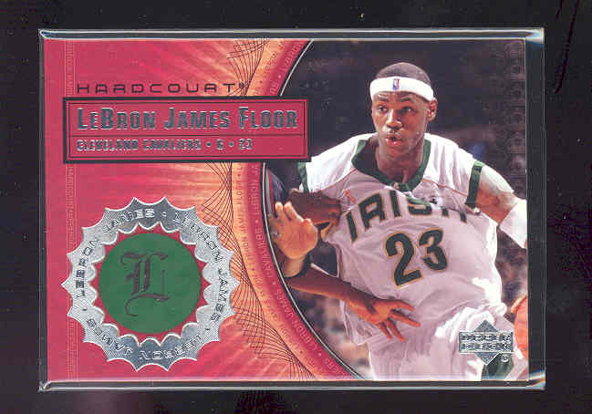 2003-04 Upper Deck Hardcourt LeBron James Floor #LB1 LeBron James/White Jersey White Headband