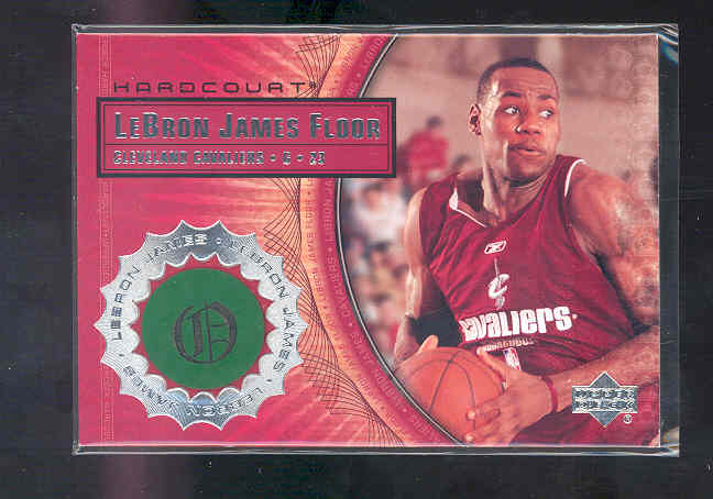 2003-04 Upper Deck Hardcourt LeBron James Floor #LB5 LeBron James/Red Cavs Practice JSY