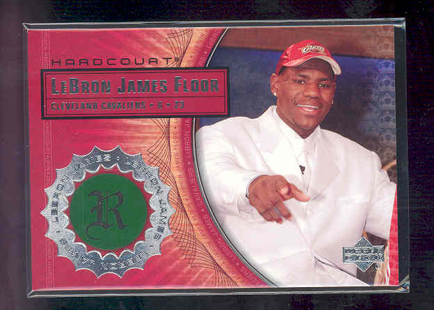 2003-04 Upper Deck Hardcourt LeBron James Floor #LB4 LeBron James/White Suit Red Hat