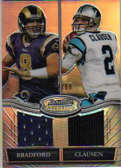 2010 Bowman Sterling Dual Jersey Box Topper Refractors #BC Sam Bradford/Jimmy Clausen