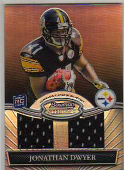 2010 Bowman Sterling Black Refractors #BSRDRJD Jonathan Dwyer JSY