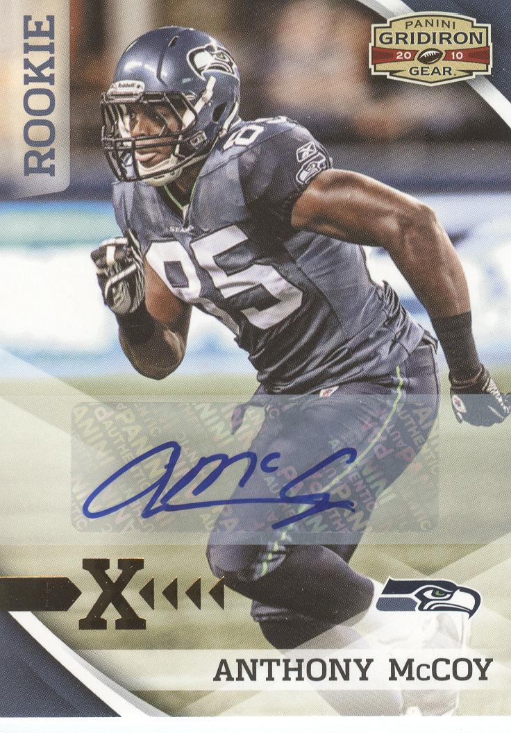 2010 Panini Gridiron Gear Autographs Gold X's #154 Anthony McCoy/199