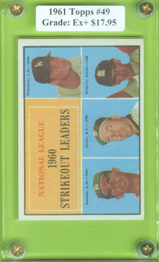 1961 Topps #49 NL Strikeout Leaders/Don Drysdale/Sandy Koufax/Sam Jones/Ernie Broglio