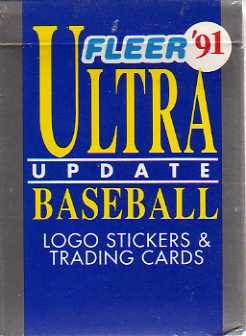 1991 Fleer Ultra Update Sealed Factory Baseball Hobby Set of 120 Cards plus 20 logo stickers - Ivan Rodriguez & Jeff Bagwell RC