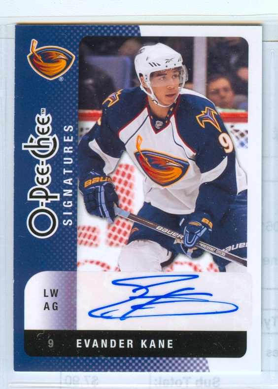2010-11 O-Pee-Chee Signatures #OSEV Evander Kane
