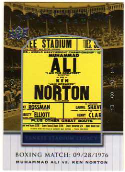 2008 Upper Deck Yankee Stadium Legacy Collection Historical Moments #4131 Muhammad Ali v. Ken Norton