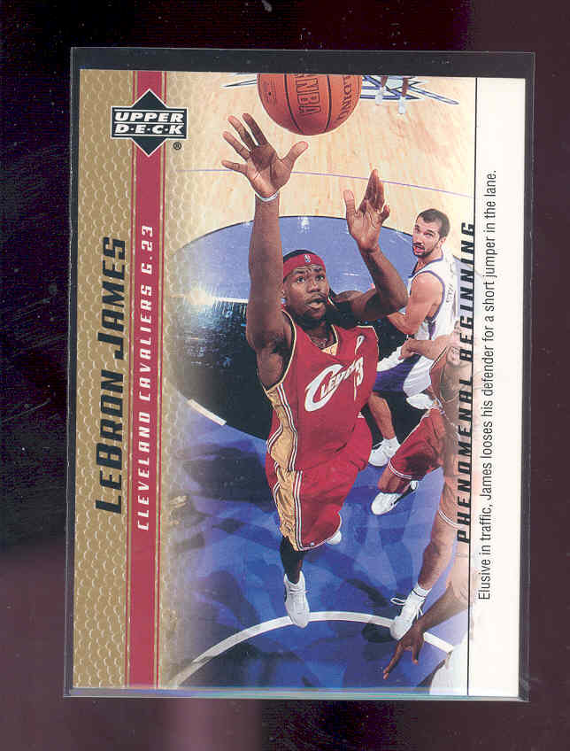 2003-04 Upper Deck Phenomenal Beginning LeBron James Gold #6 LeBron James/Elusive in traffic